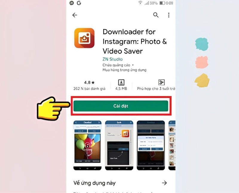 Lưu video Instagram về máy điện thoại Android qua ứng dụng thứ ba